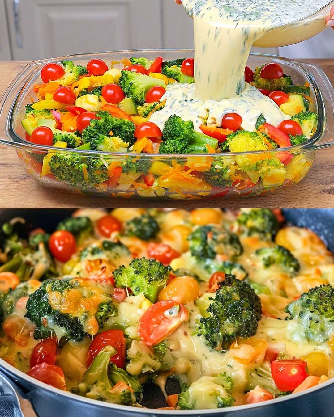 Creamy Broccoli and Tomato Bake