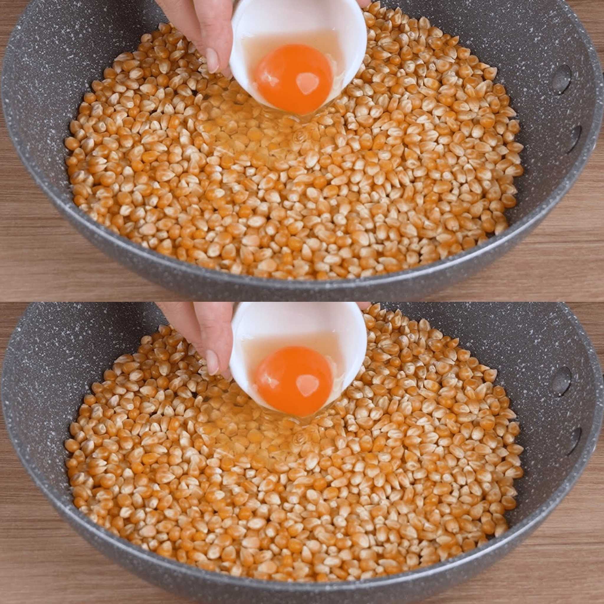 Add a egg to the popcorn and the result will surprise you