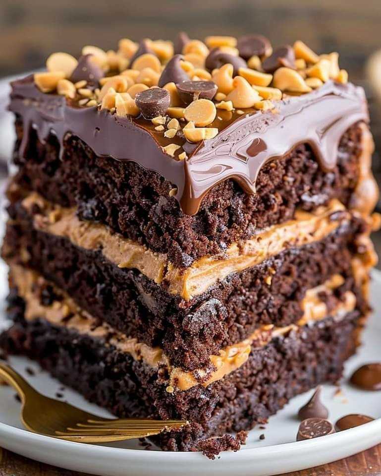 Heavenly Chocolate Peanut Butter Ooey Gooey Cake