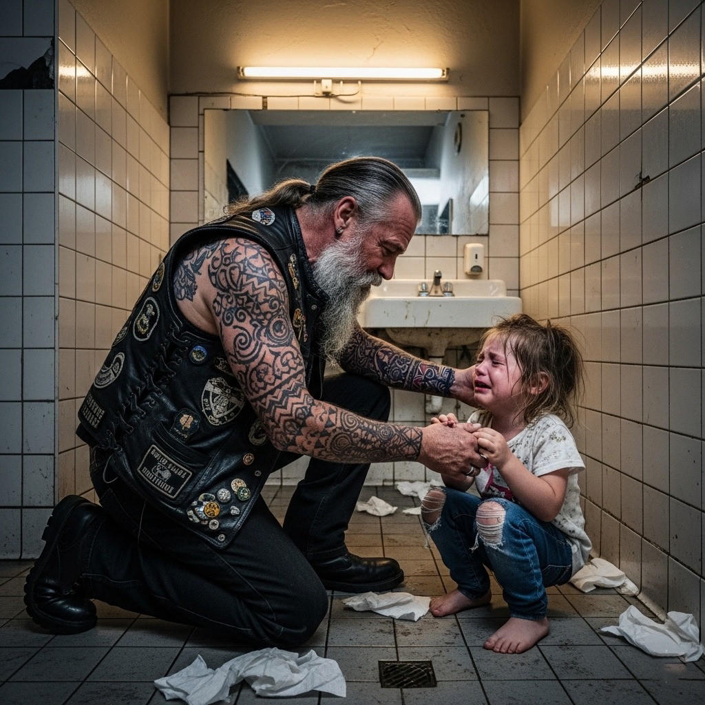 Six Year Old Girl With Bruises Begged Scary Biker To Save Her From Stepfather